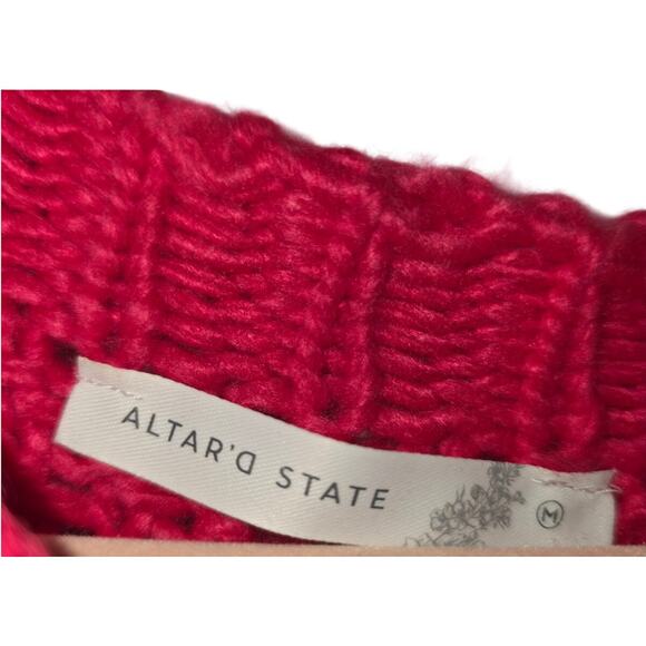 ALTAR'D STATE Size Medium Fushcia Pink Pullover Knit Sweater - Picture 4 of 5